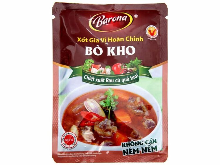 gói gia vị nấu bò kho bán sẵn ngoài thị trường