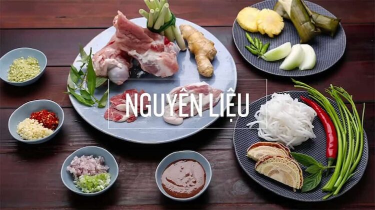 Nguyên liệu nấu bún bò Huế