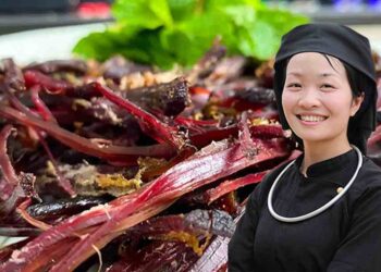 Giá thịt trâu gác bếp Tây Bắc